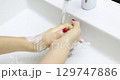 Wash hands before eating concept 129747886