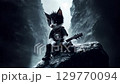 エレキギターを演奏するミュージシャン猫 129770094