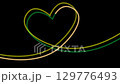 Heart-shaped lines moving and changing color animation 129776493