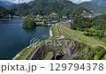 Lake Tanzawa and Miho Dam embankment (aerial view), Yamakita Town, Minamiashigara District, Kanagawa Prefecture, Japan 129794378