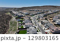 New development real estate. Aerial view of residential houses and driveways neighborhood in south San Diego, Chula Vista 129803165
