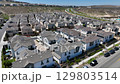 New development real estate. Aerial view of residential houses and driveways neighborhood in south San Diego, Chula Vista 129803514