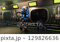 Futuristic Robot Walking in Sci-Fi Space Station Corridor -3D Animation Futuristic Robot Walking in Sci-Fi Space Station Corridor -3D Animation 129826636