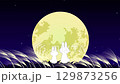Autumn moon viewing background 129873256