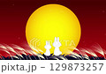 Autumn moon viewing background 129873257