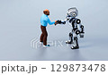Human and Robot Handshake - 3D Agreement Animation Human and Robot Handshake - 3D Agreement Animation 129873478