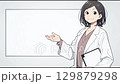 [AI-generated video] A woman in a white coat giving an explanation on a whiteboard 129879298