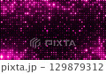 Purple glowing blinking lights. Grid pattern with random size dots. Shimmering particles abstract background for festive design, New Year. 4K loop animation. 129879312