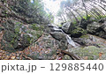 A beautiful waterfall flowing down in the snow in Seki City, Gifu Prefecture A beautiful waterfall flowing down in the snow in Seki City, Gifu Prefecture 129885440
