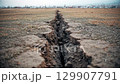 Earth ground crack camera flying over 129907791