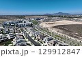 New development real estate. Aerial view of residential houses and driveways neighborhood in south San Diego, Chula Vista 129912847