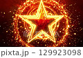 金色五角星火焰粒子環 129923098