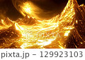 火焰星雲背景下閃耀的金色山脈 129923103