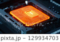 Introducing the HighTech Microprocessor with Illuminated Circuitry, designed for future computing and automation, enhancing efficiency and integrating AI for superior power and speed 129934703
