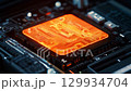 Introducing the HighTech Microprocessor with Illuminated Circuitry, designed for future computing and automation, enhancing efficiency and integrating AI for superior power and speed 129934704