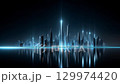 未來城市的夜晚天際線充滿科技感 129974420