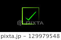 Flat 4K animation of a green check mark icon. Approved, confirmed, success, done, completed, minimal style, isolated with alpha channel. 129979548