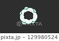 Retro pixelated explosion animation, transparent background, green 129980524