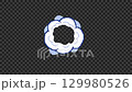 Pixel retro explosion animation, transparent background, blue 129980526