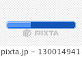 Pixel loading bar, progress bar, transparent background, blue 130014941