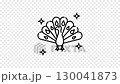 Cute line art peacock animation, feathers spread in a charming cartoon. Suitable for children educational materials and nature themed designs. 130041873