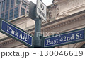 New York City Grand Central Terminal, 42 street, Park Avenue road sign, Pershing Square architecture 130046619