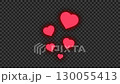 Shining heart icon, transparent background, red 130055413