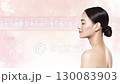 美麗的日本女人的肖像 | 美容、護膚、廣告、背景、空白 130083903