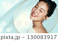 美麗的日本女人的肖像 | 美容、護膚、廣告、背景、空白 130083917