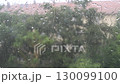 Raindrops Falling on Window Glass During Storm 130099100