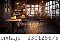 A Festive Vintage Cafe Decorated with Christmas Tree 130125675