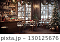A Festive Vintage Cafe Decorated with Christmas Tree 130125676