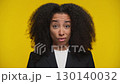 Woman showing disapproval with skeptical expression 130140032