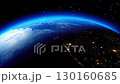 Earth from space at night with sparkling city lights. A view of technology, science, and global connections across the planet. Generative AI Looping video.  130160685