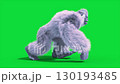 green screen yeti, gorilla, snow monster walkcycle loop side 3d  130193485