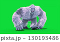 green screen yeti, gorilla, snow monster walkcycle loop front 3d  130193486