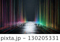 一幅未來主義的抽象圖像，五彩繽紛的光雨傾瀉而下 130205331
