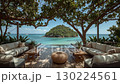 Cozy tropical terrace by the sea with island view 130224561