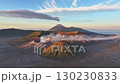 Aerial drone fly orbit around  Bromo volcano crater, Java, Indonesia 130230833