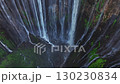 Aerial view drone rise up to reveal Tumpak Sewu waterfall, East Java, Indonesia 130230834