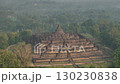 Aerial drone view fly orbiting around Borobudur temple at sunrise, Yogyakarta. Java, Indonesia  130230838
