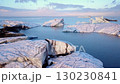Aerial drone view flying pass over icebergs in Jokulsarlon glacier lagoon, Iceland  130230841