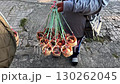 A vendor selling fresh eggs to be boiled in the hot geysers, a popular tourist activity in Mae Kachan Hot Spring in Chiang mai, Thailand 130262045