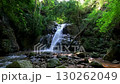 Pan left from a hidden waterfall and showing where it continuously flow among the lush forest in Khao Sok National Park in Surat Thani, Thailand 130262049