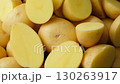 Fresh Raw Potatoes Cut In Half Close-Up Rotate 130263917