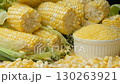 Corn grits pouring into a plate slow motion. 130263921
