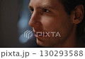 CloseUp Portrait of a Thoughtful Young Man, showcasing his introspective nature and calmness 130293588