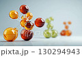 Visualization of Atoms and Molecules in Minimalist Style. High quality FullHD footage 130294943