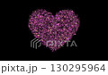 Sparkling pink particles like jewels shine in the shape of a heart 130295964