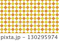 A geometric looping background with white, yellow, and orange squares sliding and rotating like a checkered pattern 130295974